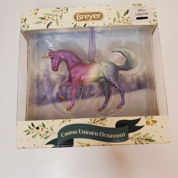 NIB Breyer Horses 2020 Cosmo Unicorn Ombre Rainbow Ornament - Picture 1 of 3